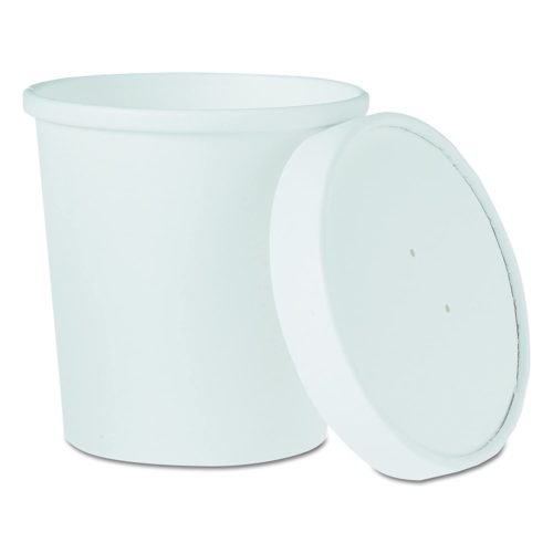 16 oz. White Paper Food Container w/Lid, Solo KHB16A-2050