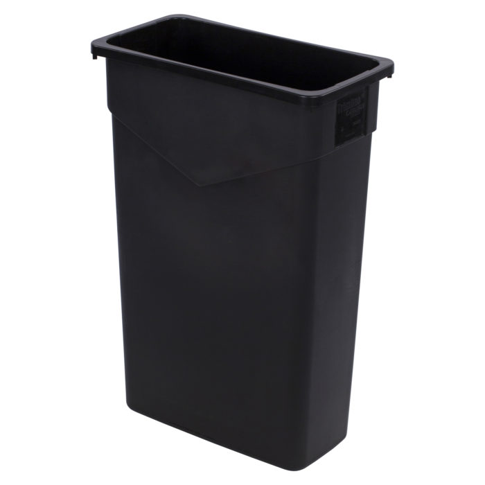 23 Gallon Black Slim Rectangular Trash Can, Carlisle 34202303