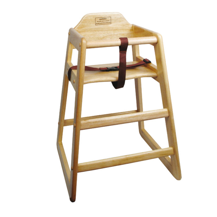 Natural Finish Wood High Chair, Winco CHH-101A